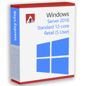 Microsoft Server 2016 Standard 12-core Retail Key (5 User)