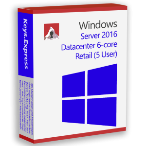 Microsoft Server 2016 Datacenter 6-core Retail Key (5 User)